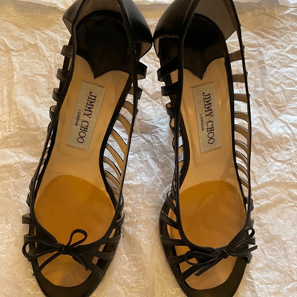 Jimmy Choo Elise Kid Black size 7 1/2